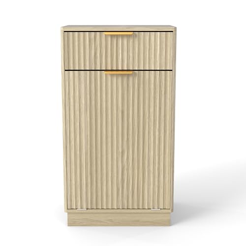 Gabinete de basura reciclaje madera 10 gal compacto miniatura 3
