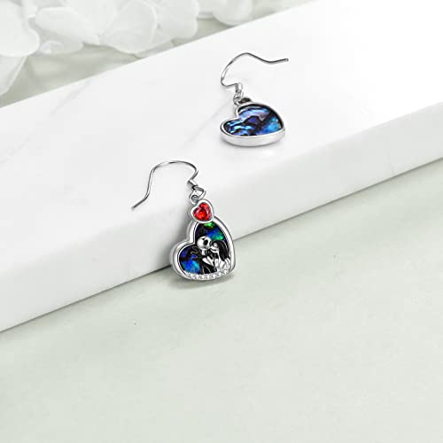 LILALO Nightmare Earrings Sterling Silver Abalone Shell Jack and Sally Earrings Skull Jewelry3