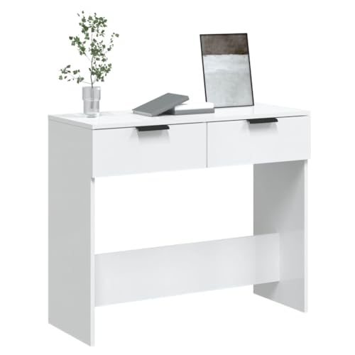 VidaXL Tavolino Consolle Bianco Lucido 90x36x75 cm...