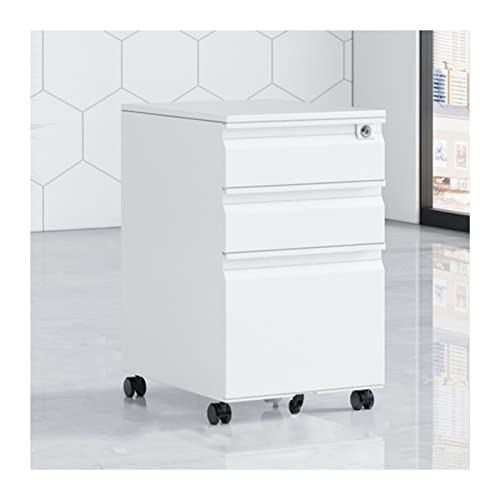 ZHANGGL Archivador de Acero con 3 cajones con Cerradura, Altura Completa, Almacenamiento Debajo del Escritorio, solución Que Ahorra Espacio para la organización del hogar y la of