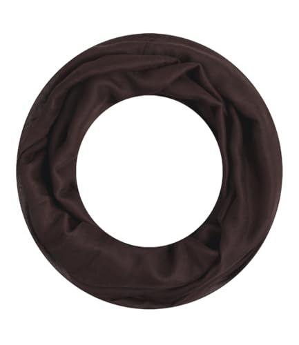 Majea Loop Alice schmaler Damen-Schal Loop Frühlingsschal Schlauchschal Rundschal Tuch uni unisex unifarben einfarbig Halstuch (braun)