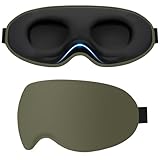 Gritin Anti-Luz Antifaz para Dormir para Mujer y Hombre, 3D Máscara Ultrasuave y Cómoda Adjustable, Diseño Ergonómico, Sin Presión Ocular Adecuado para Dormir de Lado, Ideal para Dormir y Viajar