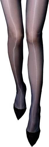 Bas en soie nacrée, collants taille haute scintillants pour femme, collants 360 degrés sans couture à l'huile brillants, gris, taille unique Cover