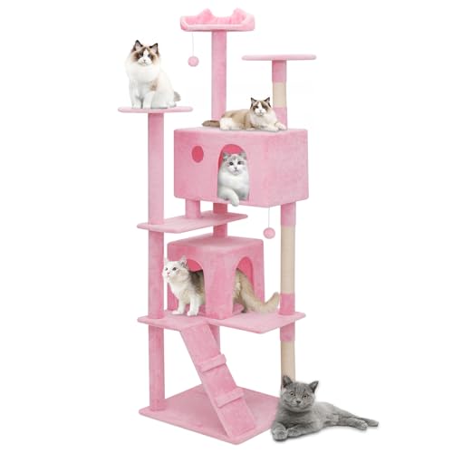 Torre para Gatos Moderna Athena 77 pulg Altura con Rascador y Consolas miniatura 1