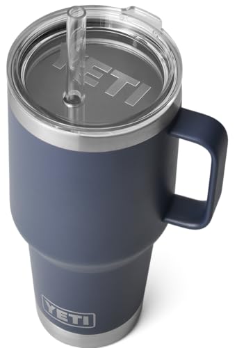 YETI Rambler Trinkbecher Mit Trinkhalmdeckel, Navy, 35 oz (1 l)