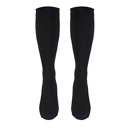 Image of Truform Compression Socks, 15-20 mmHg, Ladies Gym Socks, Knee High Over Calf Length, Black, Large