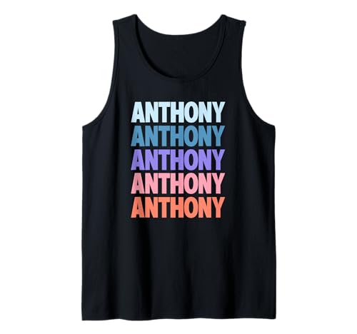 Funny Modern Repetitive Text Design First Name Anthony Camiseta sin Mangas