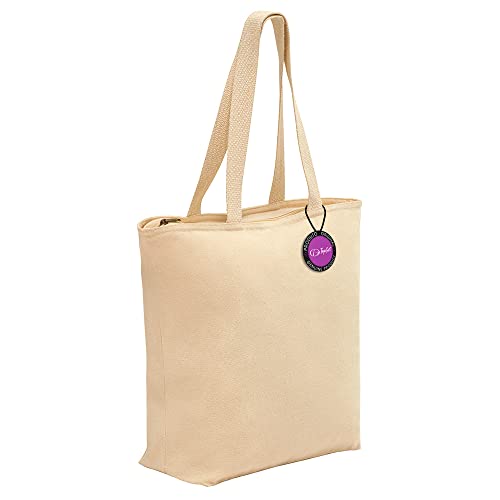 Sacola Ecobag 48x40cm em Algodão com Zíper Safe TopGet (Natural)