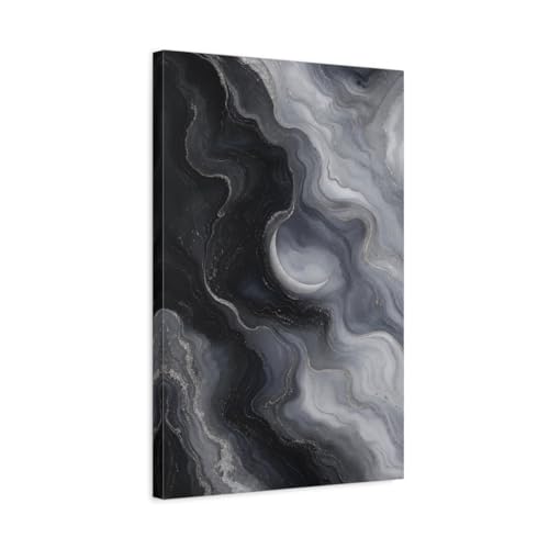 Art mural lune monochrome pour habiller un grand mur vide gris