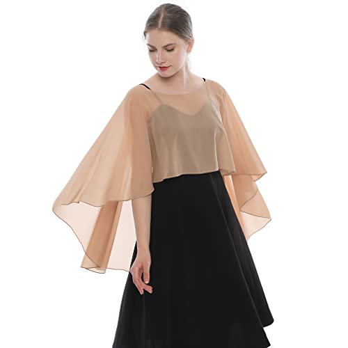 LMVERNA Shawl Wraps for Women Formal Chiffon Capelets Lightweight Sheer Capes Cover Up for Dress