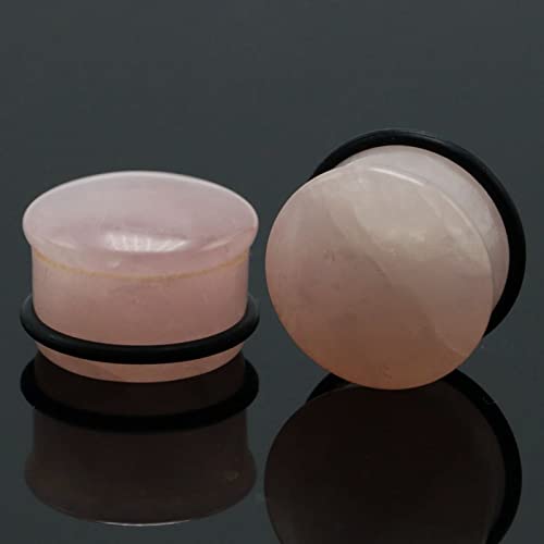 Tapones de túnel de piedra rosa perfectos para lucir en festivales y eventos de moda 3