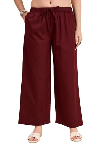 Image of Nermosa Women's Loose Cotton Relaxed Fit Palazzo