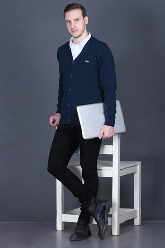 Image of GODFREY V Neck Cardigans for Men - Full Sleeve Woolen Sweater for Man Winter Wear