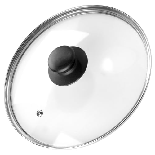 Vilde Universaldeckel Ø (22 cm) 14 16 18 20 22 24 26 28 30 32 cm - Töpfe und Pfannen Deckel - Glasdeckel für Pfanne und Topf - Topfdeckel mit Edelstahlrand - Pfannendeckel Universal
