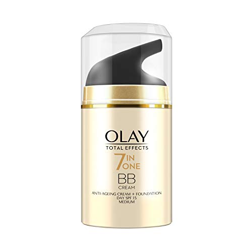 Image of Olay Day Cream Total Effects 7 in 1 BB Cream SPF 15, 50g And Olay Night Cream Total Effects 7 in 1, Anti-Ageing Moisturiser, 50g