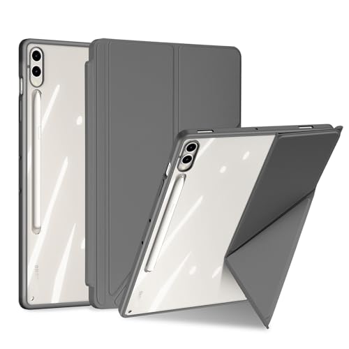 DUX DUCIS Magi Series Detachable Case for Samsung Galaxy Tab S10 Plus/S9 Plus/S9 FE Plus – Slim Protective Cover with Origami Multi-Angle Stand, Auto Sleep/Wake & S Pen Holder – Grey