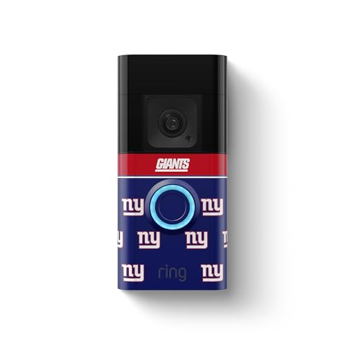 Image of All-New Limited Edition, Official NFL Faceplate for Ring Doorbells - Video Doorbell 3, Video Doorbell 3 Plus, Video Doorbell 4, Battery Doorbell Plus, and Battery Doorbell Pro | New York Giants