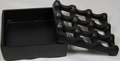 U.like Relax Zone Ashtray Made From Aluminum Metal, Wind Resistant Ash Tray For Small Cigars / Cigarillos /Cigarette Ashtray, 9 Grids/ Holes, Windproof Hand Crafted (Black), Silver #TOP4