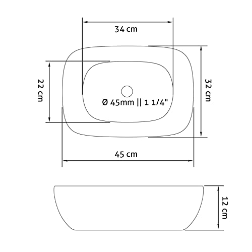 Miniatura 2 de Lavabo Para Tu Baño Principal Y De Invitados Waschbecken24 45x32x13cm, Blanco A106