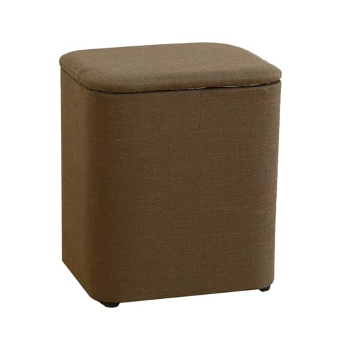 スクエアフットスツール、無垢材の靴ベンチ、跳ね上げ式収納デザイン、小さな設置面積、リビングルームや玄関に最適(Color4,25x31x38cm)