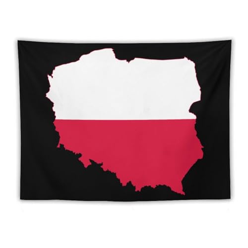 Tapiz estético de la bandera de Polonia con diseño retro para dormitorio