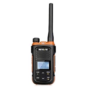 Retevis RB627B Walkie Talkie Professionali, Torcia LED, PMR446 Ricetrasmittenti Ricaricabile, CTCSS/DCS, Display LCD VOX, Allarme di Emergenza, Mini Walkie Talkie per Regali (1 Pezzi, Nero)