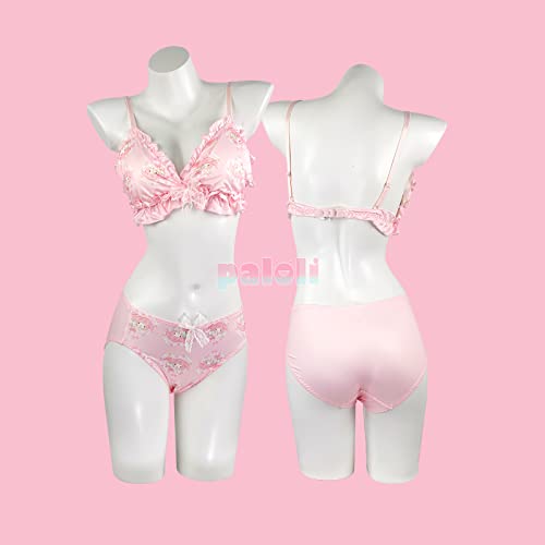 paloli Women Cute Lingerie Set Sweet Strawberry Bikini Wirless Bra and Panty - 100% Cotton4