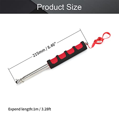 Image of Othmro 2Pcs Hollow Telescopic Teachers Pointer, Teaching Pointer Stick for Classroom, Metal Hand Retractable Pointer Extended Length 39.4 inch, Handheld Presenter Whiteboard Pointer (Red)
