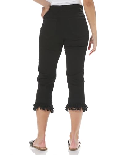SLIM-SATION Women's Pull on 5-Pocket Double Fringe Hem Crop Jean2