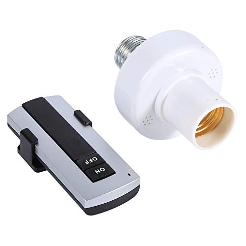 Nikou Remote Control Light Socket - E27 Bulb Base Holder Socket & 1 Fixtures Remote Controller for 220V Lamps Bulbs, Controller Battery: 12V, 23A (not included)