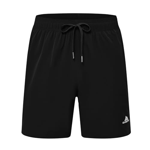 Queday Shorts de corrida masculino 2 em 1 com forro de 17,8 cm de secagem rápida para academia e tre