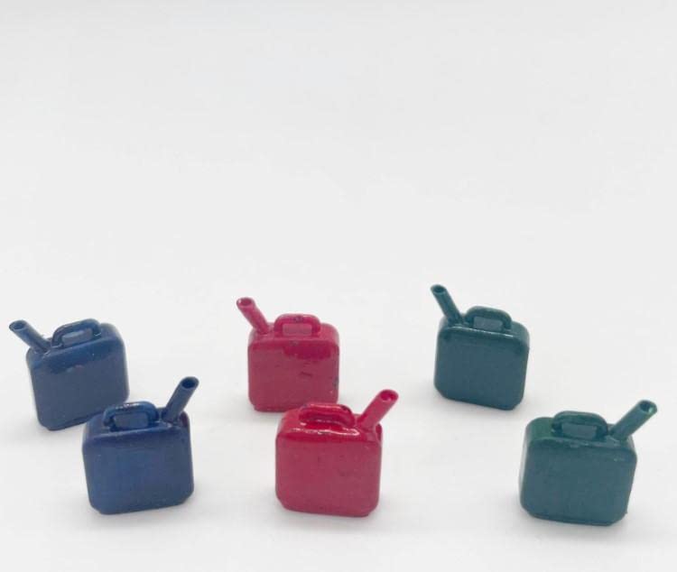 Greenhills MACC940 Slot Car Painted Oil Cans x 6-1.32 Scale - New