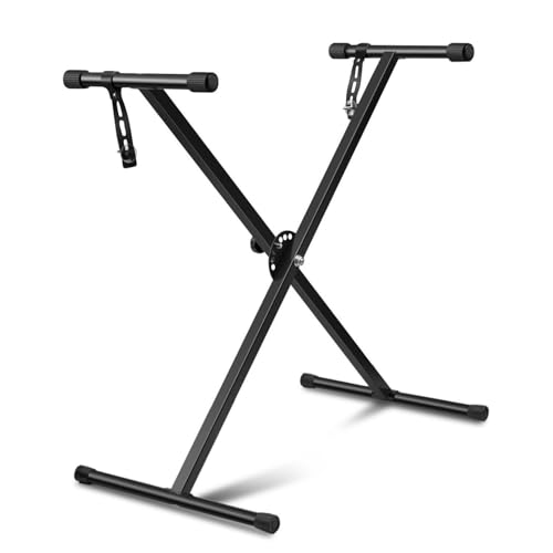Flexzion Classic Keyboard Stand Musician Electronic Piano Organ Single Tube X Type 7 Position...