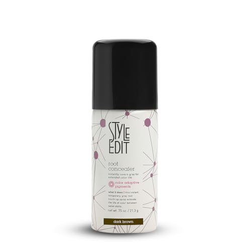 Root Touch Up Spray for Dark Brown Hair by Style Edit | Gray Hair Coverage | Temporary Dark Brown Hair Dye | 0.75 oz. Travel Size