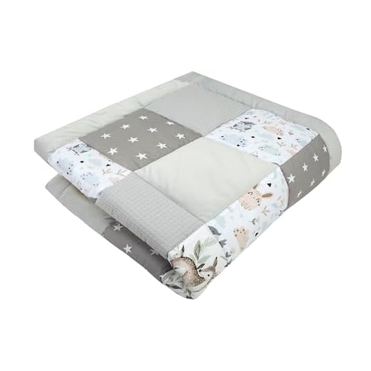 Medi Partners Crawling Blanket 100% Cotton 100 x 100 cm Multifunctional Thick Soft Play Mat Baby Playpen Insert