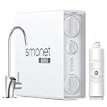 SMONET Tankless Reverse Osmosis System: Advanced 7-Stage Filtration 600 GPD with Smart LED Faucet Under Sink RO Water Filtration Systems 2:1 Pure to Drain NSF 58/372 with a Additional RO Filter