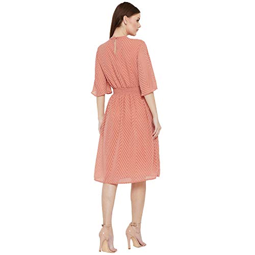 Image of Carlton London Women's Polyester A-Line Midi Casual Dress