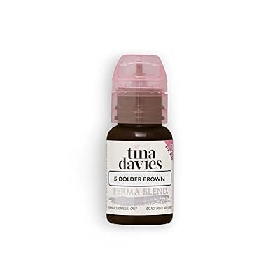 Tina Davies Professional X Perma Blend Brow Pigment - Permanent Eyebrow Makeup - Colours Heal True to Tone - High Retention - Bolder Brown, 1/2oz
