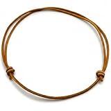 Leporem Genuine Leather Thick Cord Necklace, Dark Brown Woven Surfer Pendant, Adjustable Unisex Collar Jewelry (Brown)