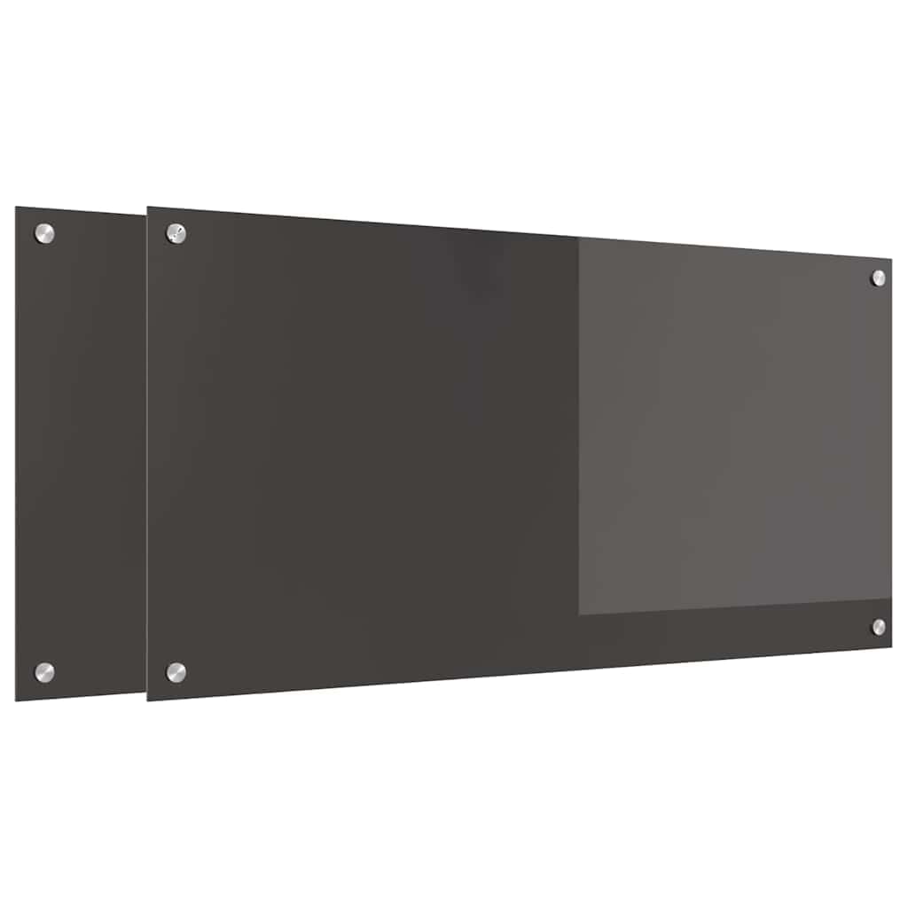 Generisch Küchenrückwand 2 pcs Dunkelgrau 100 x 50 cm Gehärtetes Glas,Heim Garten,Küche Esszimmer,Küchenhelfer -utensilien-3415468