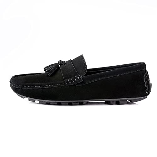 Mens Loafers Shoe PU Tassel Stitching Details Round Toe Suede Vamp Comfortable Flat Heel Lightweight Wedding Slip-ons2