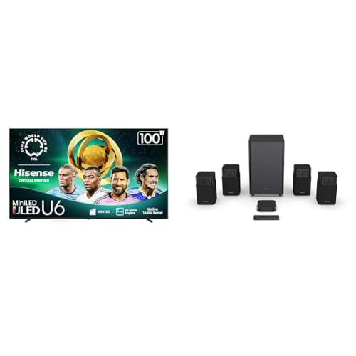 Hisense 100U65QF Mini-LED 4K UHD Smart Google TV HT Saturn 4.1.2C...