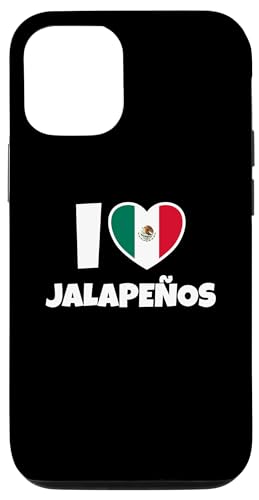 Custodia per iPhone 14 I Love Jalapeños with Mexico Flag and Heart