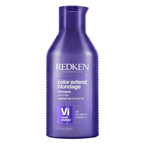 REDKEN - Shampoing Violet Neutralisant - Élimine Les Reflets Cuivrés - Vegan - Pigments Violets Purs & Acide Citrique - Cheveux Blonds & Méchés - Color Extend Blondage - 300 ml