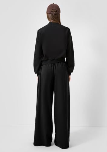 Pantalon plissé fluide noir jambe large taille confortable - 6