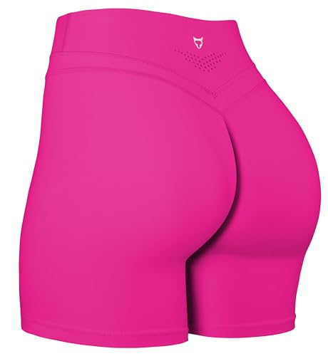 TomTiger Shorts de ioga para mulheres, controle de barriga, shorts de motociclista, exercícios físic