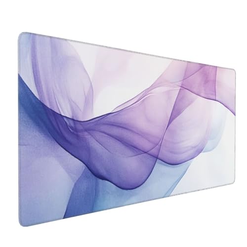 Tapis de Souris de Jeu, 900x500x3mm XXL Tapis Souris Gaming Grande, Améliore la précision et la vitesse, Bureau Antidérapant Étanche, sous Main à Bords Cousus pour Gamer,Ordinateur Nuage violet J-6941