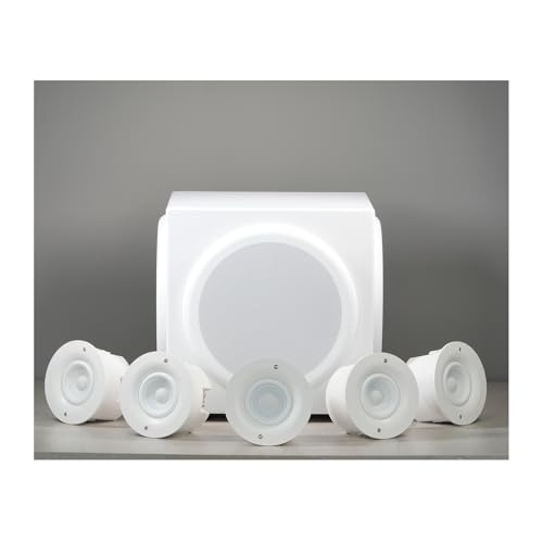borotess LV92+DS10 (7.1 Set) Surface Mount Subwoofer, Mini Loudspeaker System, White
