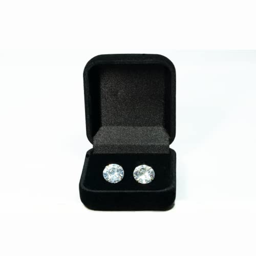 Brinco Masculino Prata 925 Pedra Zircônia 12mm Par Kit