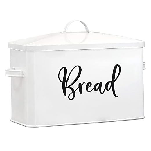 Home Acre Designs Bread Box - Large Farmhouse Decor Style Pantry Organization and Storage Container for Countertop - Rustic Kitchen Decor